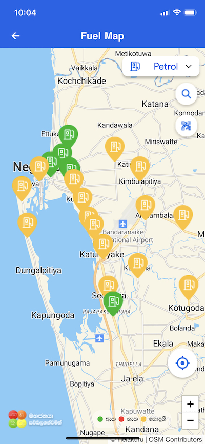 Map to find fuel in Sri Lanka through mobile app Helakuru